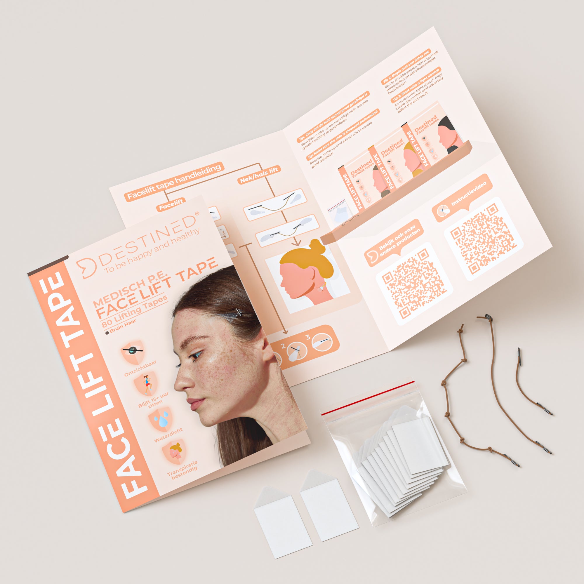 Facelift Tape Bruin haar (Rechthoekig)