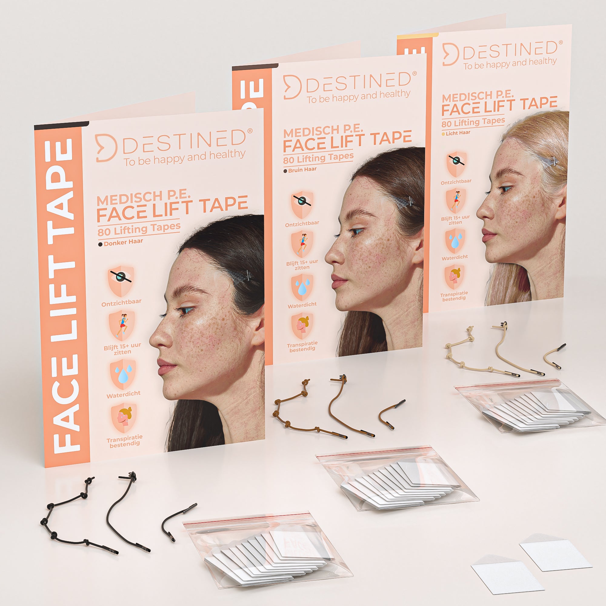 Facelift Tape Bruin haar (Rechthoekig)