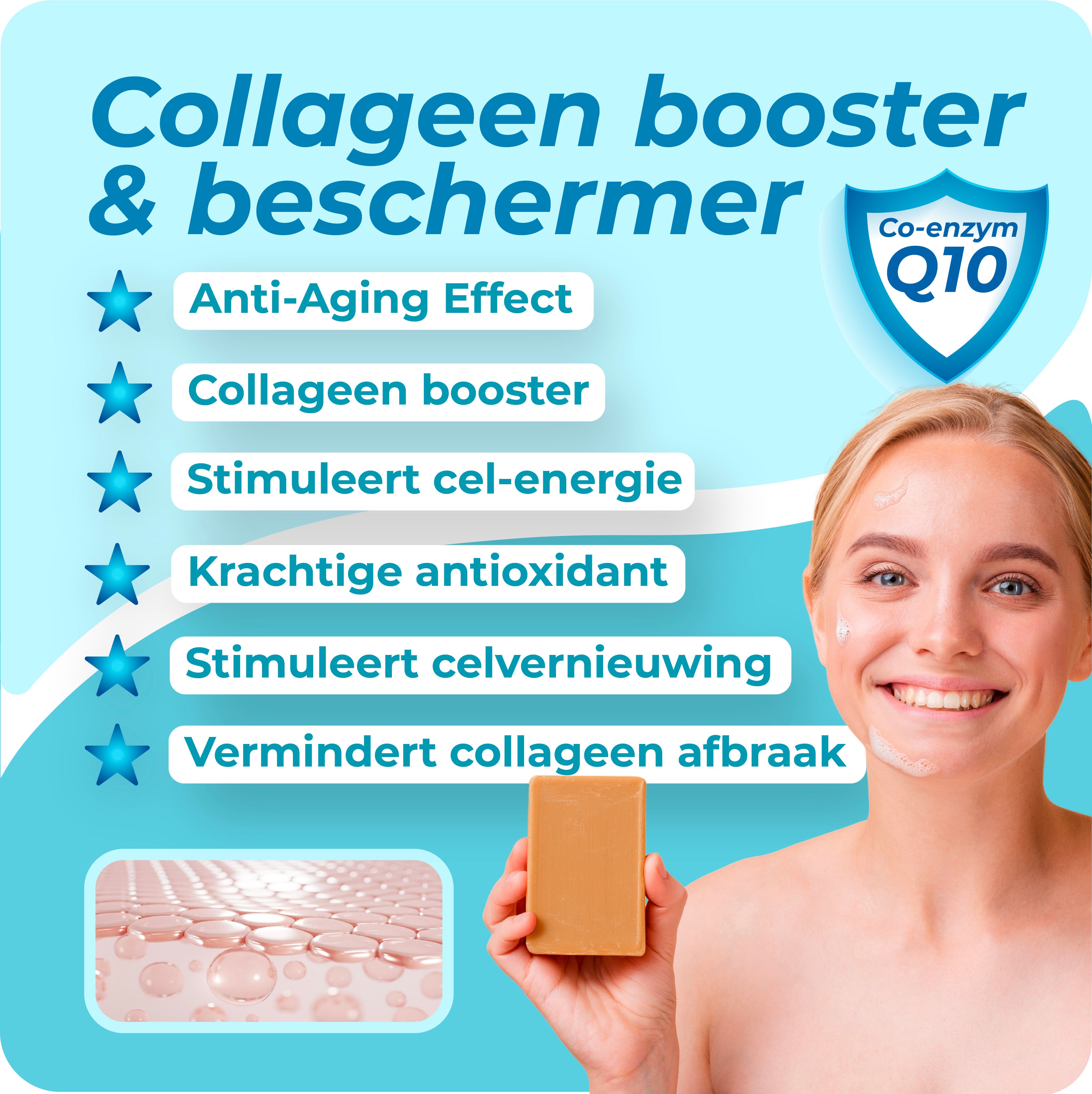 Q10 Kurkuma zeep | Collageen Booster Bar