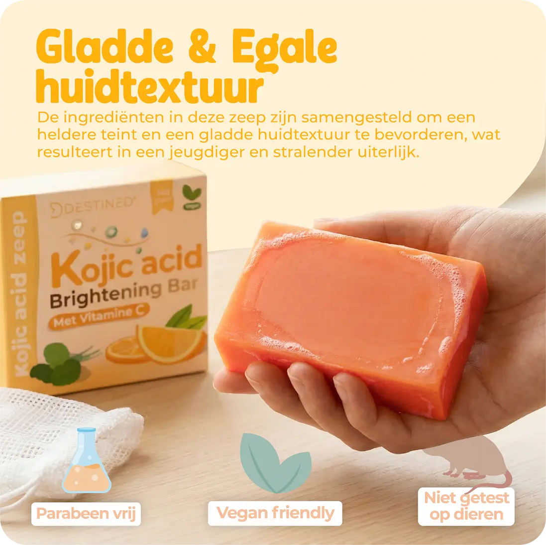 Kojic Acid zeep | Vitamine C Brightening Bar