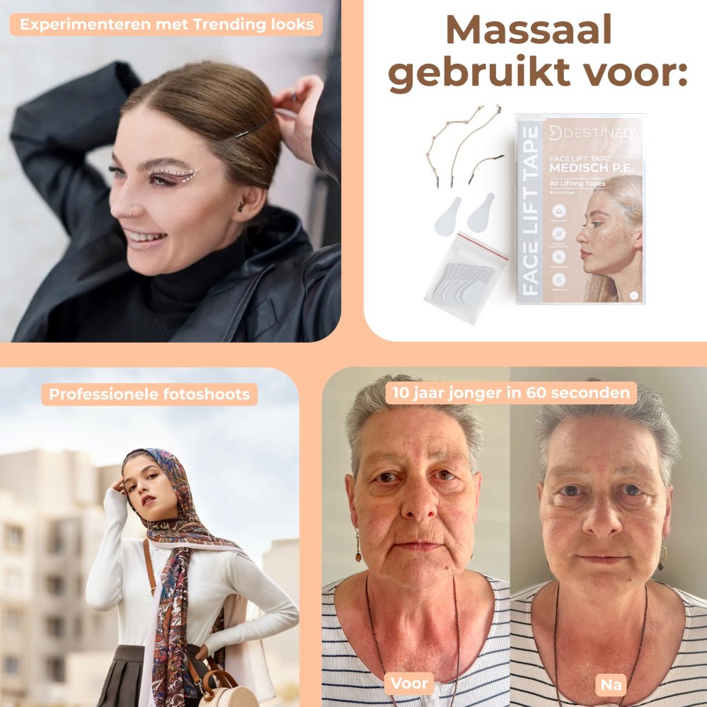 Facelift Tape Donker haar (Rechthoekig)