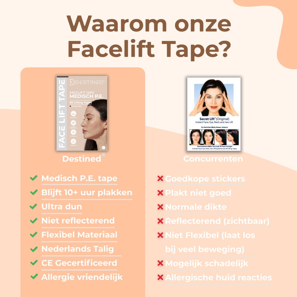Facelift Tape Licht haar (Rechthoekig)